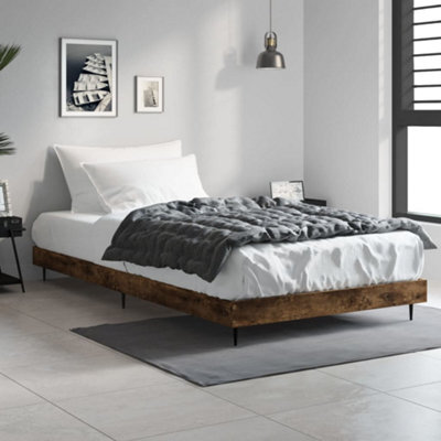 Berkfield Bed Frame Smoked Oak 100X200 Cm Engineered Wood - image 1
