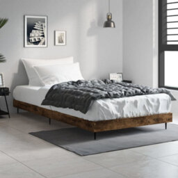 Berkfield Bed Frame Smoked Oak 100X200 Cm Engineered Wood - thumbnail 1