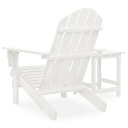 Vidaxl Garden Adirondack Chair With Table Solid Fir Wood White Garden Chairs - thumbnail 4