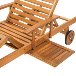 Beliani Sun Lounger Java Reclining Acacia Wood Light Brown - thumbnail 7