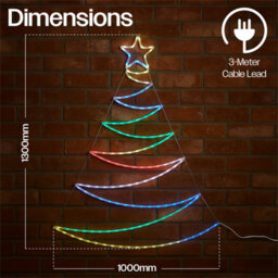 Xmas Haus Pre-Lit Rgb Flat Christmas Tree Silhouette Plastic Frame, App Or Handheld Remote Controlled 1.3M - thumbnail 2