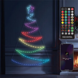 Xmas Haus Pre-Lit Rgb Flat Christmas Tree Silhouette Plastic Frame, App Or Handheld Remote Controlled 1.3M - thumbnail 1