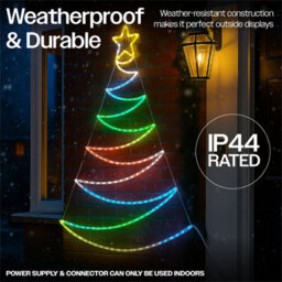 Xmas Haus Pre-Lit Rgb Flat Christmas Tree Silhouette Plastic Frame, App Or Handheld Remote Controlled 1.3M - thumbnail 4
