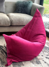 Beautiful Beanbags Xl Beautiful Velvet Beanbags Multi Position Bean Bag Plush Beanbag Ready Filled - Magenta - thumbnail 4