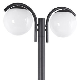 Beliani 2-Light Black Lamp Post With Aluminium Core And Synthetic Shade, 2050mm - thumbnail 3