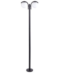 Beliani 2-Light Black Lamp Post With Aluminium Core And Synthetic Shade, 2050mm - thumbnail 2