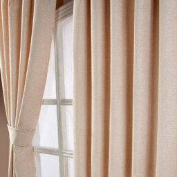 "Homescapes Natural Chenille Pencil Pleat Lined Curtains Pair, 66 X 72""" - thumbnail 3