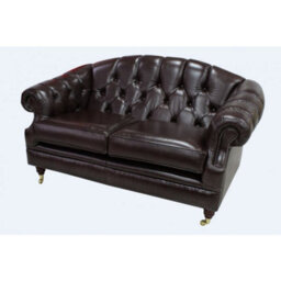 Chesterfield 2 Seater Old English Dark Brown Leather Sofa Settee Bespoke In Victoria Style - thumbnail 5