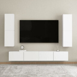 Berkfield Sturdy Tv Cabinet White 30.5X30X110 Cm Engineered Wood - thumbnail 9