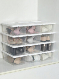 LEDREM Shoe Boxes Storage Boxes For Shoes Shoe Storage Box Transparent With Plastic Lid For Shoes Up To Size 41 - thumbnail 5