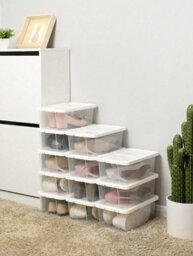 Songmics Shoe Boxes Storage Boxes For Shoes Shoe Storage Box Transparent With Plastic Lid For Shoes Up To Size 41