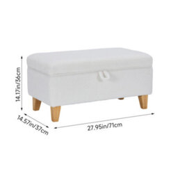 Darphe White Teddy Upholstered Storage Ottoman Footstool - thumbnail 6