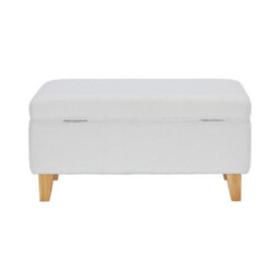 Darphe White Teddy Upholstered Storage Ottoman Footstool - thumbnail 5