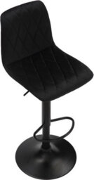Lamboro Verona Velvet Kitchen Bar Stools, Matt Black Stem & Base, Height Adjustable Gas Lift With Backrest, Breakfast Bar Stool - Black - thumbnail 4