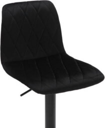 Lamboro Verona Velvet Kitchen Bar Stools, Matt Black Stem & Base, Height Adjustable Gas Lift With Backrest, Breakfast Bar Stool - Black - thumbnail 5