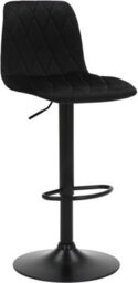 Lamboro Verona Velvet Kitchen Bar Stools, Matt Black Stem & Base, Height Adjustable Gas Lift With Backrest, Breakfast Bar Stool - Black - thumbnail 1
