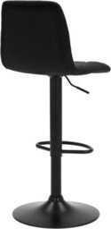 Lamboro Verona Velvet Kitchen Bar Stools, Matt Black Stem & Base, Height Adjustable Gas Lift With Backrest, Breakfast Bar Stool - Black - thumbnail 3