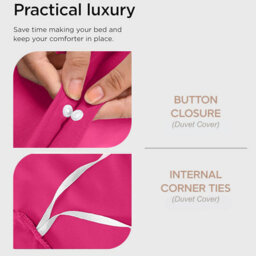 Ameha Duvet 13.5 Tog With Pink Duvet Cover & Matching Pillowcases, Breathable, Bedding Set, Single 135X200Cm - thumbnail 4