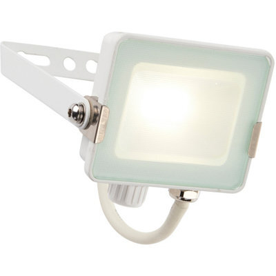 Outdoor Ip65 Waterproof Floodlight - 10W Cool White Led - Matt White Aluminium - image 1