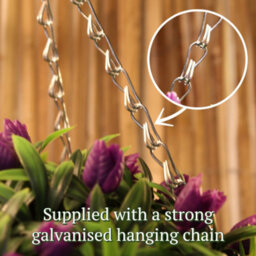 Best Artificial 38Cm Purple Lush Tulip Hanging Basket Flower Topiary Ball - Suitable For Outdoor Use - Weather & Fade Resistant - thumbnail 7