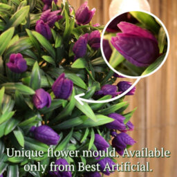 Best Artificial 38Cm Purple Lush Tulip Hanging Basket Flower Topiary Ball - Suitable For Outdoor Use - Weather & Fade Resistant - thumbnail 5