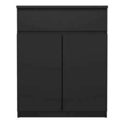 Wyld Haus Budapest Matt Black Wooden Sideboard 1 Drawer 2 Doors Freestanding - thumbnail 5
