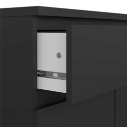 Wyld Haus Budapest Matt Black Wooden Sideboard 1 Drawer 2 Doors Freestanding - thumbnail 8