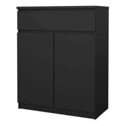 Wyld Haus Budapest Matt Black Wooden Sideboard 1 Drawer 2 Doors Freestanding - thumbnail 6