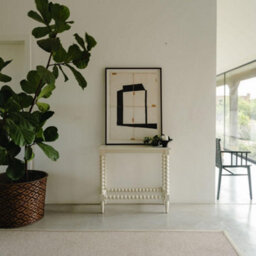 Statement Furniture Cromwell Bobbin Design Console Table In Linen Cream - Small - thumbnail 3