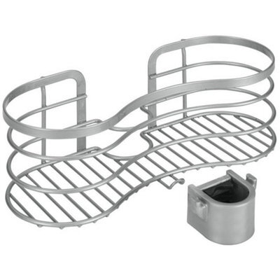 Metaltex Viva Bathroom Shower Caddy With Pole Grip - Silver - image 1