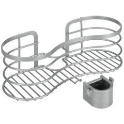 Metaltex Viva Bathroom Shower Caddy With Pole Grip - Silver - thumbnail 1