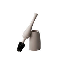 Cosmic Toilet Brush & Holder, Pale Sand, Unique Design, Soft-Finish Coating, Saku Collection - thumbnail 2