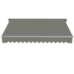 Sundaze 2.5M X 2M Manual Awning Retractable Gazebo Canopy Outdoor Patio Garden Sun Shade Shelter Grey - thumbnail 2