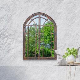 Mirroroutlet Chelsea Metal Arch Shaped Decorative Window Opening Garden Mirror 78Cm X 61Cm - thumbnail 1