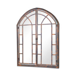 Mirroroutlet Chelsea Metal Arch Shaped Decorative Window Opening Garden Mirror 78Cm X 61Cm - thumbnail 3