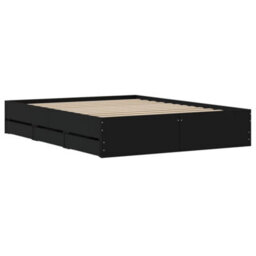 Berkfield Bed Frame With Drawers Without Mattress Black 140X190 Cm - thumbnail 8
