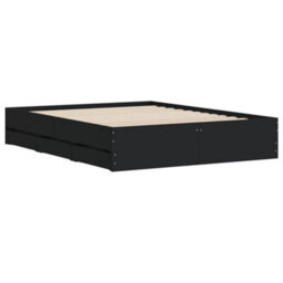 Berkfield Bed Frame With Drawers Without Mattress Black 140X190 Cm - thumbnail 4