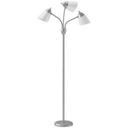 Homcom Tree Floor Lamp With 3 Adjustable Light, Standing Lamp, Silver Tone - thumbnail 2