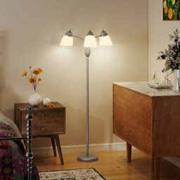 Homcom Tree Floor Lamp With 3 Adjustable Light, Standing Lamp, Silver Tone - thumbnail 9