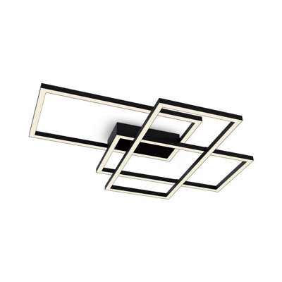 Luminosa Lighting Luminosa Rida Modern Integrated Led Semi Flush Ceiling Light Black 2900Lm White Shade