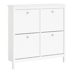 Furniture To Go Madrid Shoe Cabinet 4 Compartments In White - thumbnail 1