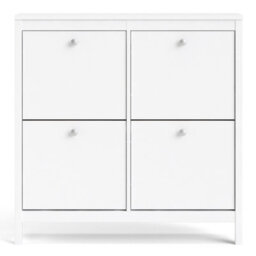 Furniture To Go Madrid Shoe Cabinet 4 Compartments In White - thumbnail 2