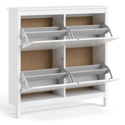 Furniture To Go Madrid Shoe Cabinet 4 Compartments In White - thumbnail 4