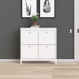 Furniture To Go Madrid Shoe Cabinet 4 Compartments In White - thumbnail 6