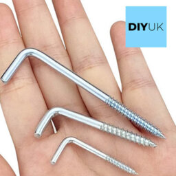 DIYUK Hooks For Hanging L Shape With Plug M8X40mm ( Pack Of: 50 ) Square Screws Hook Wall Hanger - thumbnail 5
