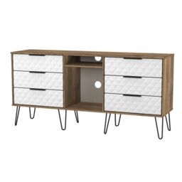 Anzio Ready Assembled Matt Vintage Oak Effect 6 Drawer Sideboard (H)742mm (W)1537mm (D)397mm - thumbnail 3