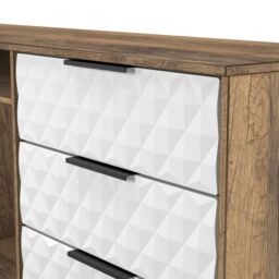 Anzio Ready Assembled Matt Vintage Oak Effect 6 Drawer Sideboard (H)742mm (W)1537mm (D)397mm - thumbnail 4