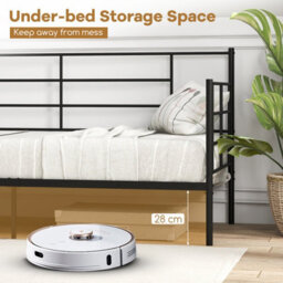 Costway Single Size Metal Sofa Bed Single Platform Bed Daybed W/ Arms & Back - thumbnail 4