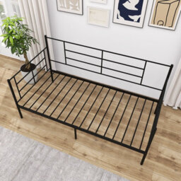 Costway Single Size Metal Sofa Bed Single Platform Bed Daybed W/ Arms & Back - thumbnail 8