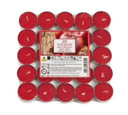 Aladino 4 Hour Tealight Candles - Pack Of 25 - Apple Spice Scented Tealights - Long Lasting Fragranced Candles For Home Décor - thumbnail 2